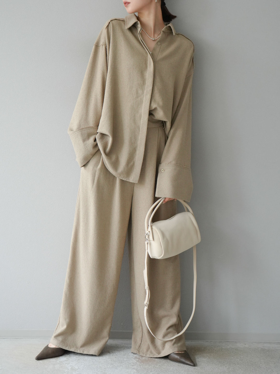 [予約]ネップオーバーシャツ/ベージュ