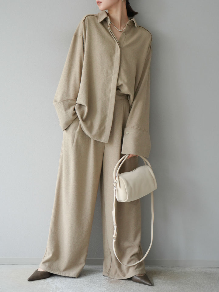 [予約]ネップオーバーシャツ/ベージュ