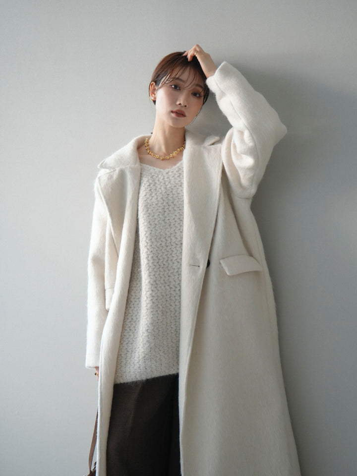 [予約]ソフトシャギーチェスターコート/ivory