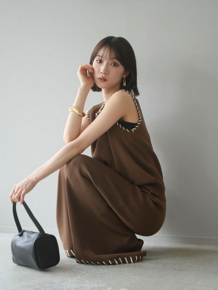 [SET] 亞麻手織套頭衫 + 亞麻手織緊身裙 (2 件套)