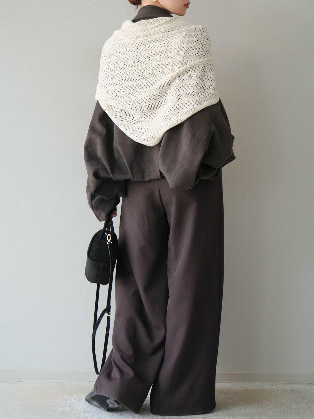 [SET] 麂皮外套+皮帶環設計寬褲（2套）