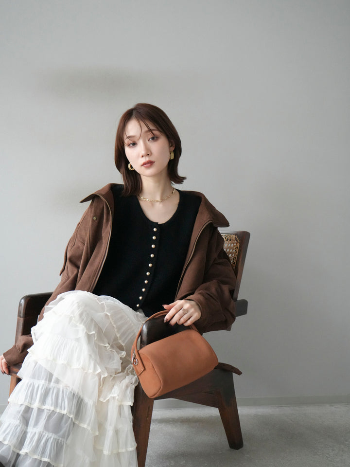 [予約]スエードライダースジャケット/ブラウン