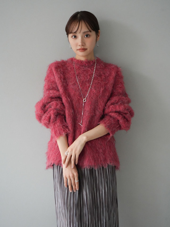 [予約]ブークレシャギーニットプルオーバー/レッド