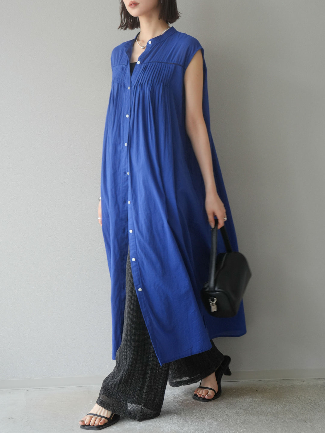 [予約]インド製コットンボイルワンピース/ロイヤルブルー