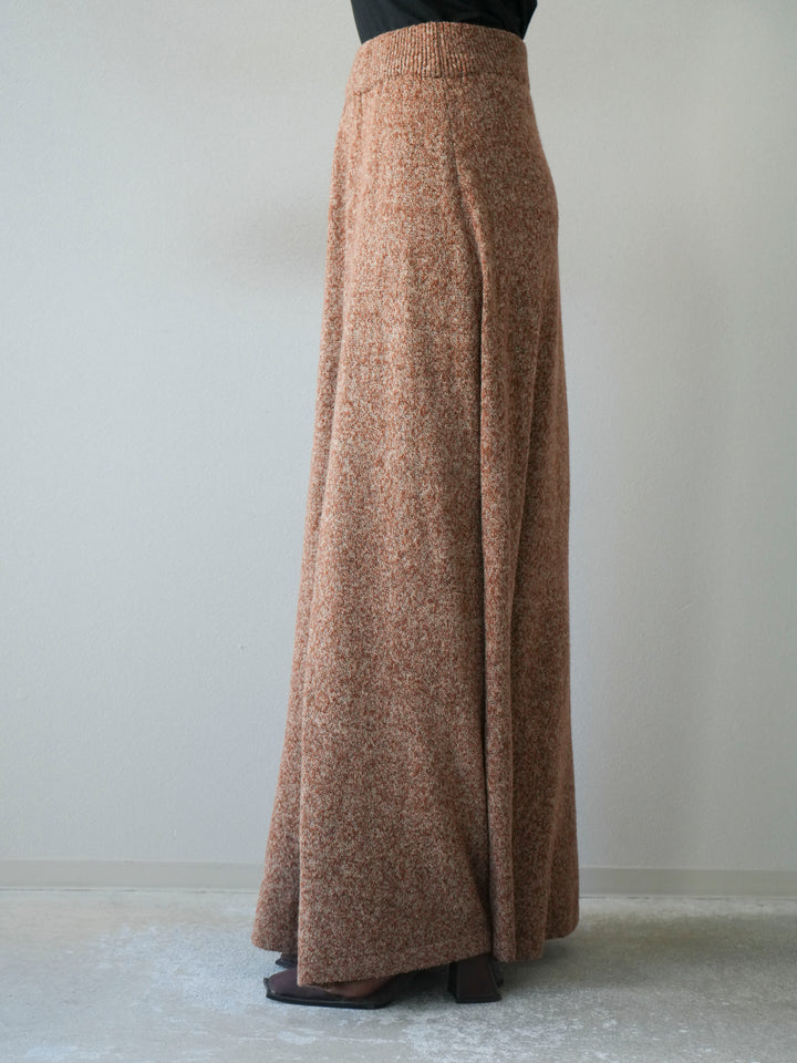 [予約]ミックスヤーンニットスカート/オレンジ
