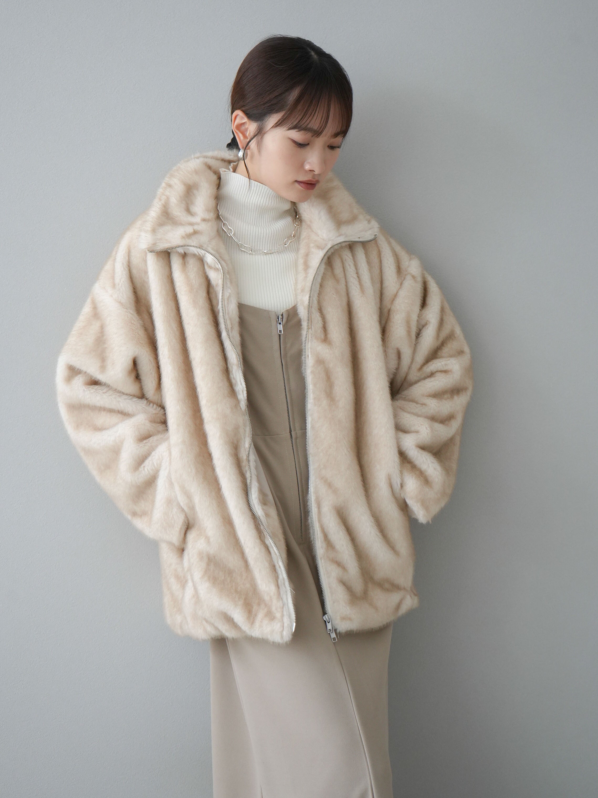 ルミニョン　lumignon アウター　ジャケット　ファー Lumignon original ♥ Quilting fur coat 【オフホワイト