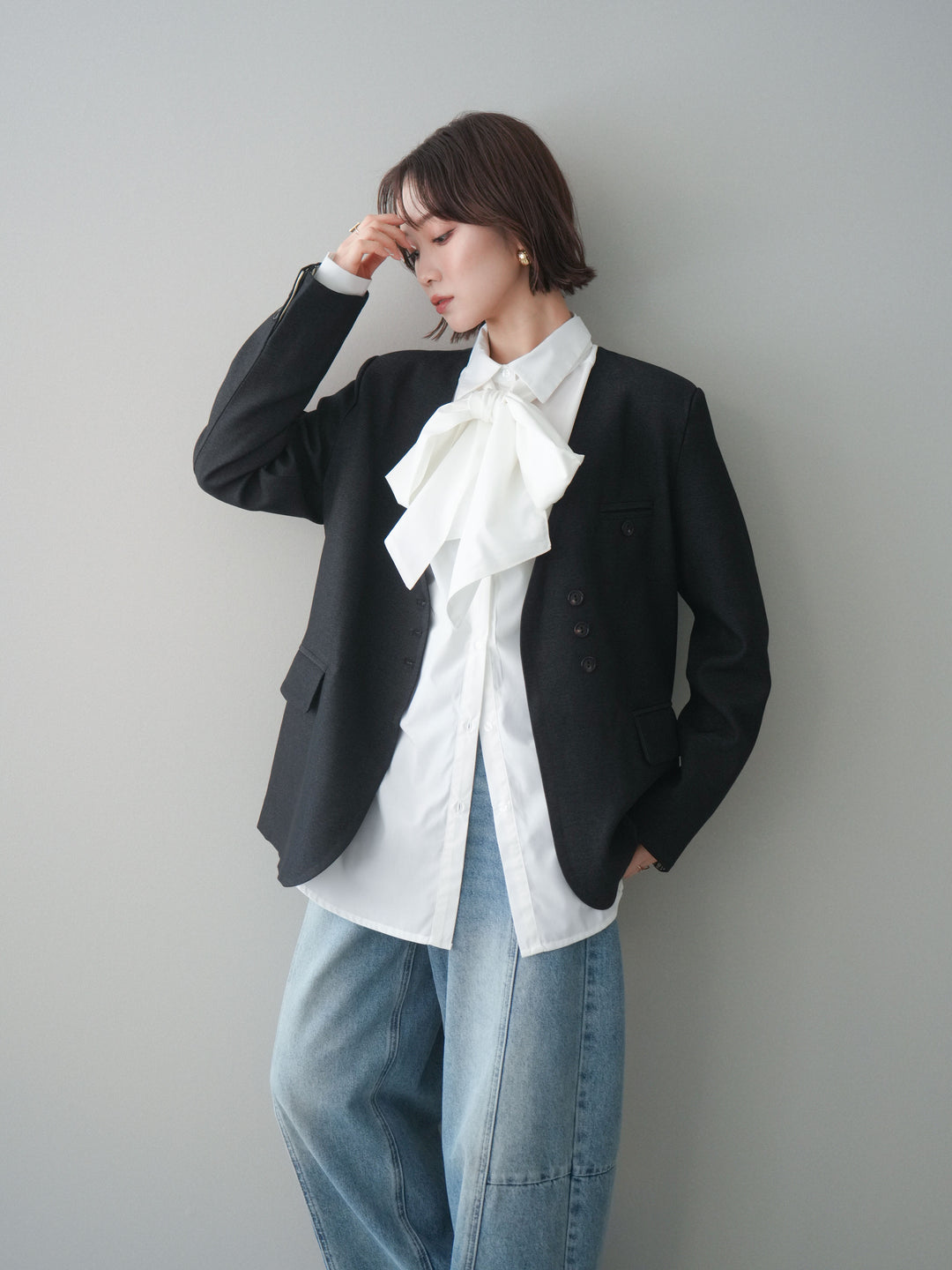 [SET]ノーカラージャケット+ノーカラージャケット(2set)