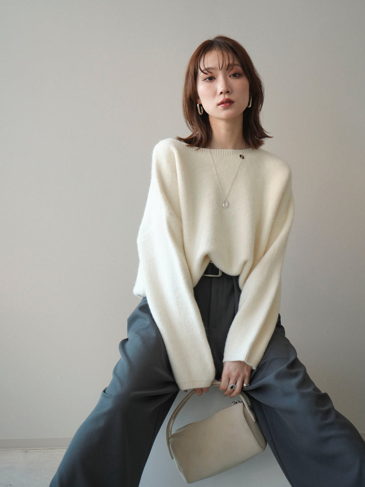 [SET]アンゴラタッチボートネッククロップドプルオーバー+アンゴラタッチボートネッククロップドプルオーバー(2set)