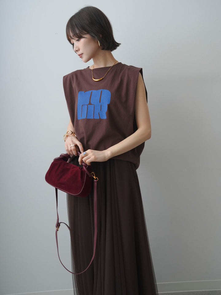 [先行販売！]ショルダータックノースリーブオーバーTEE+ショルダータックノースリーブオーバーTEE(2set)