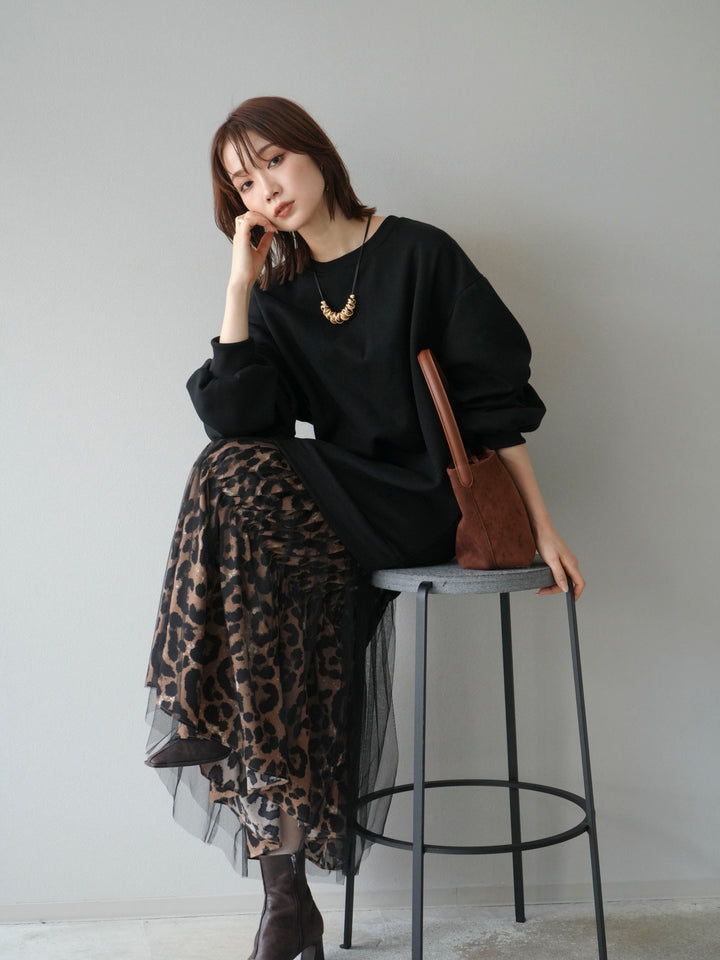 [SET] Sweat Docking 動物印花層疊連身裙 + 可選飾品套裝（2 套）