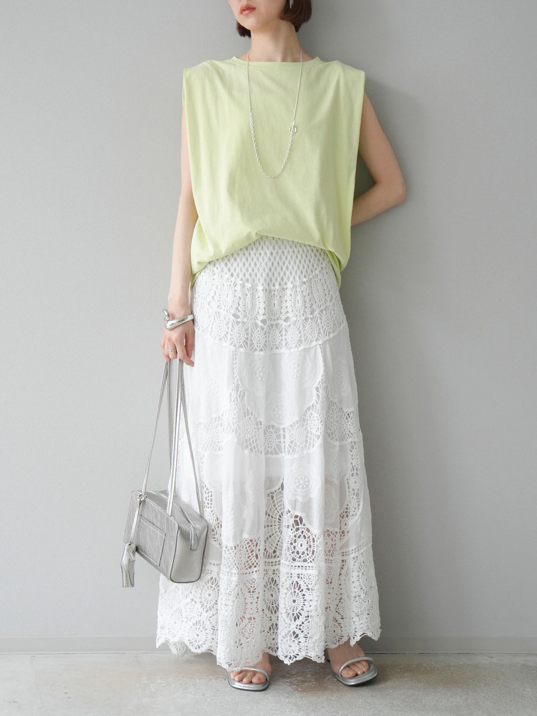 【預購】肩部褶皺法式袖套頭衫/綠色