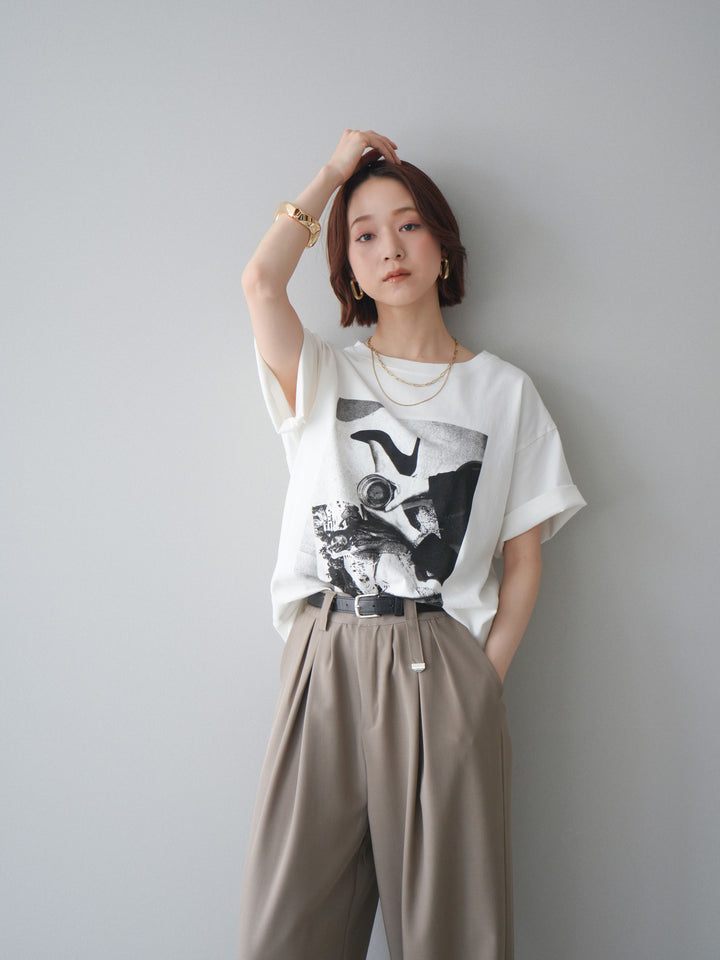 [予約]モノクロフォトTシャツ/off1