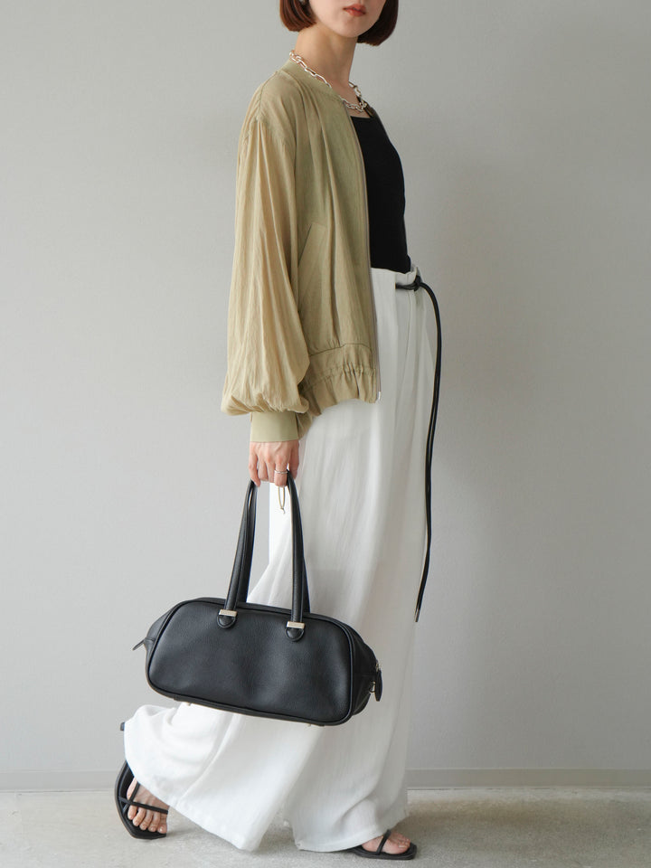 [予約]ロープデザインベルトリネンタッチワイドパンツ/オフ