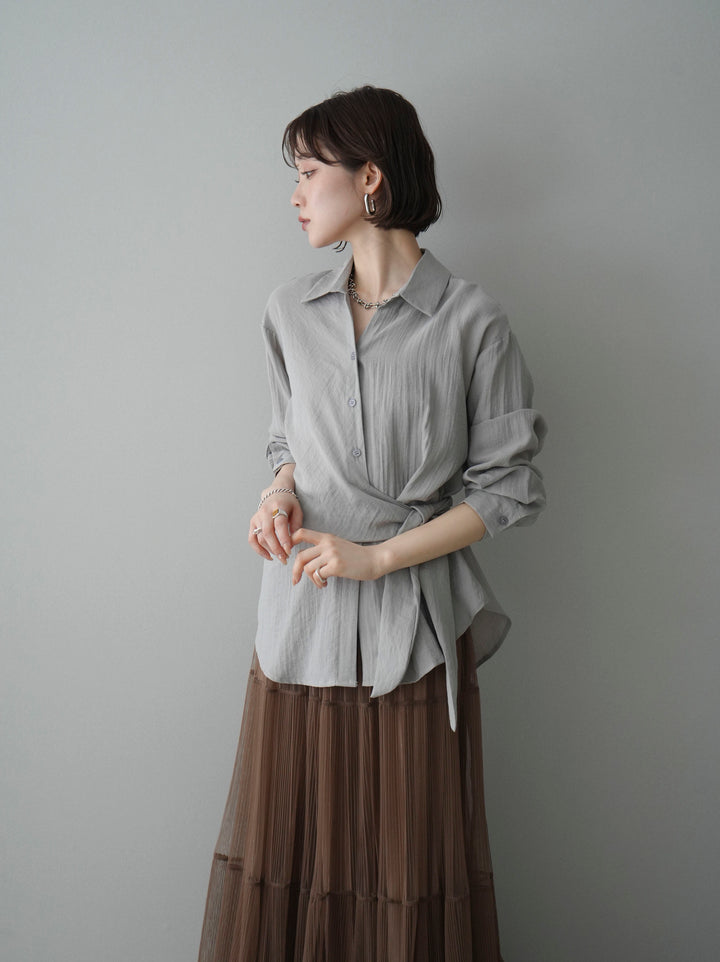 [予約]フロントアシンメトリーブラウス/gray