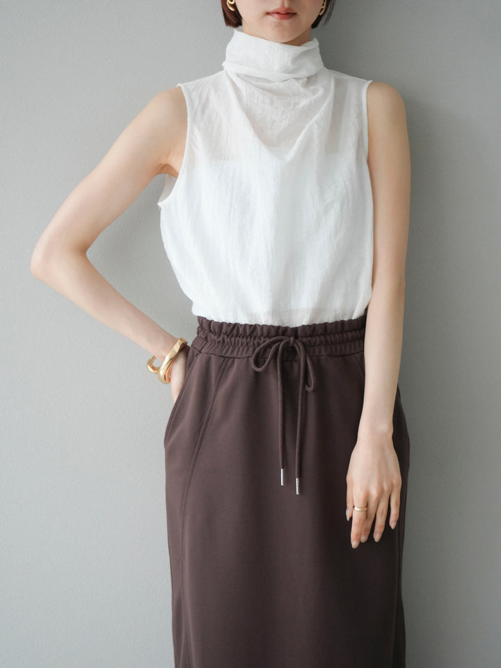 [SET] 後繫帶無袖上衣 + 運動長裙 (2set)