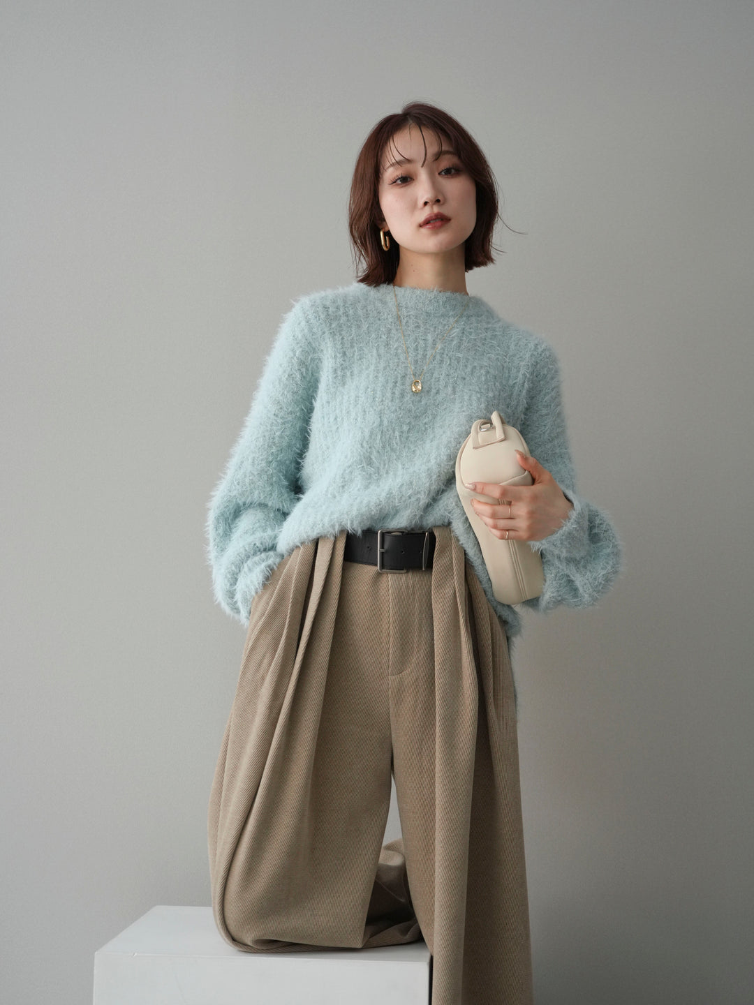 [SET]ボリュームスリーブシャギー MIXニットプルオーバー+ボリュームスリーブシャギー MIXニットプルオーバー(2set)