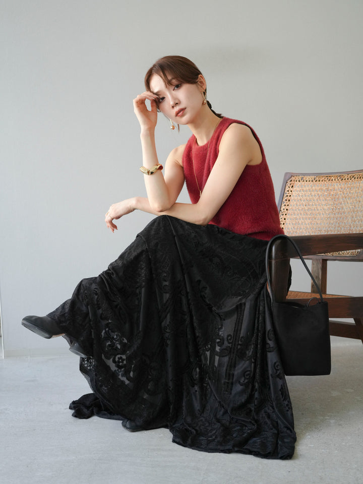 [予約]シャギーニットタンクトップ/レッド