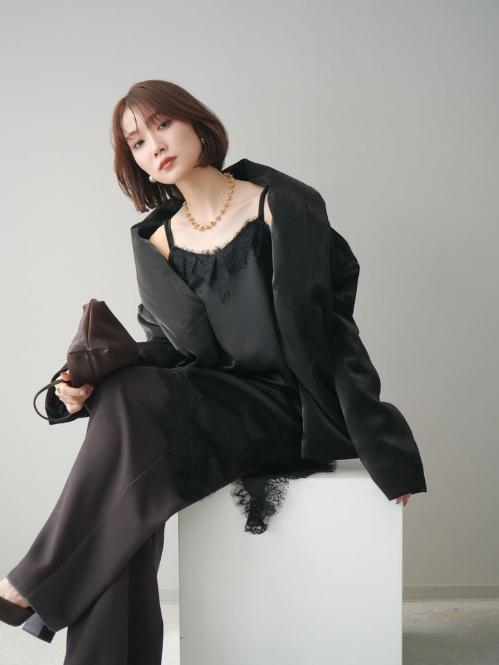 [20%オフ]シャイニーアシンメトリーダウンジャケット/black