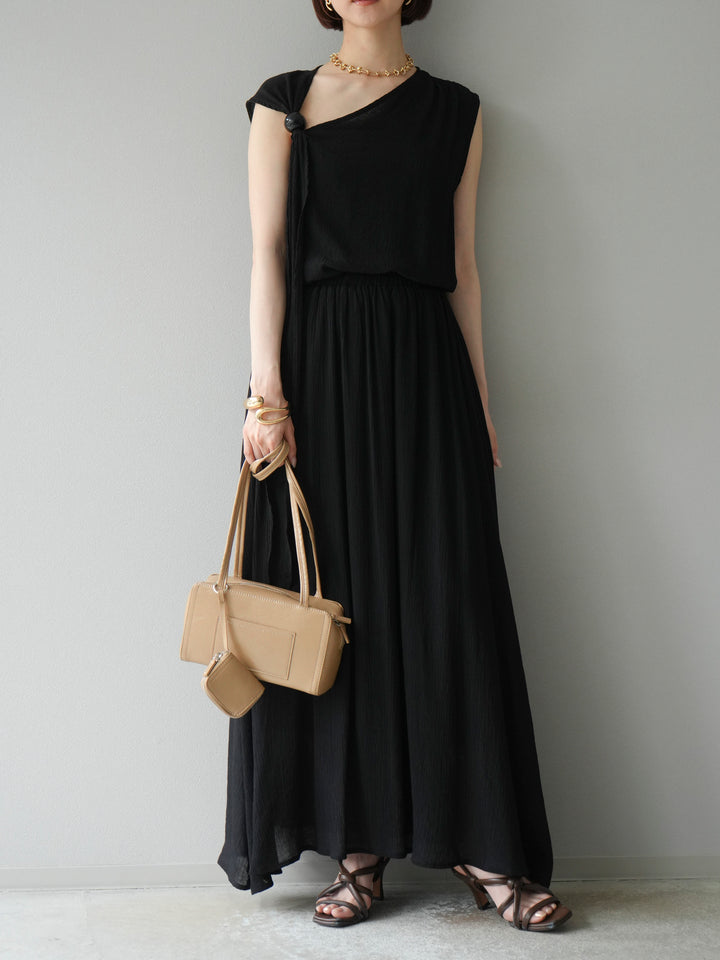 [SET]ビーズモチーフ楊柳ブラウス＆フレアスカートSET UP(2set)