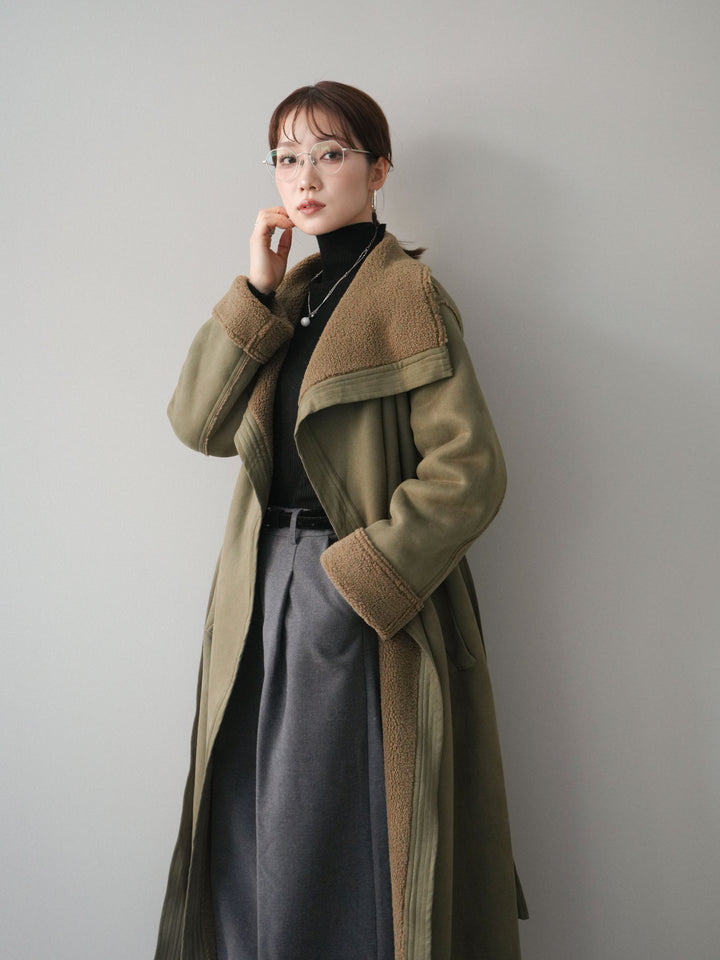 [予約]BIGカラームートンコート/khaki