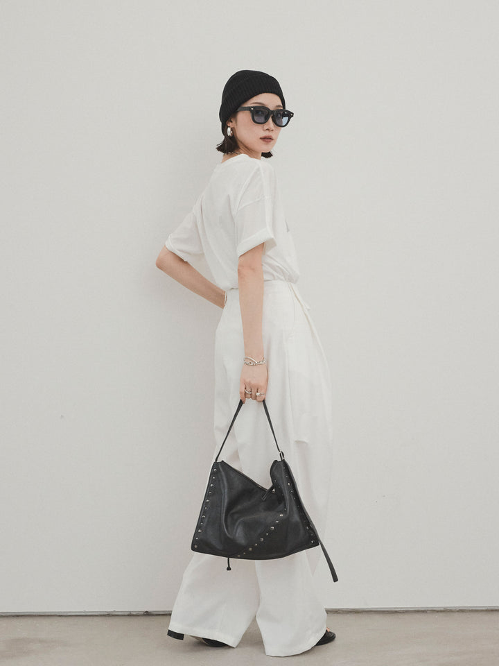 [預購] Design Loop 側邊褶褲/白色