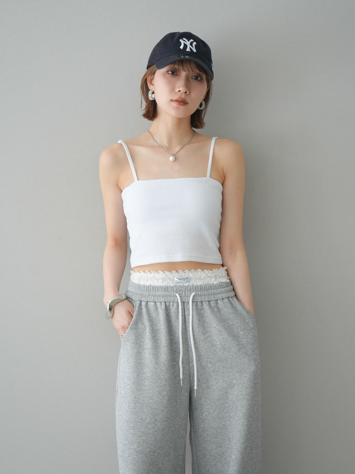 [予約]カップ付テレコリブベアキャミソール/オフ