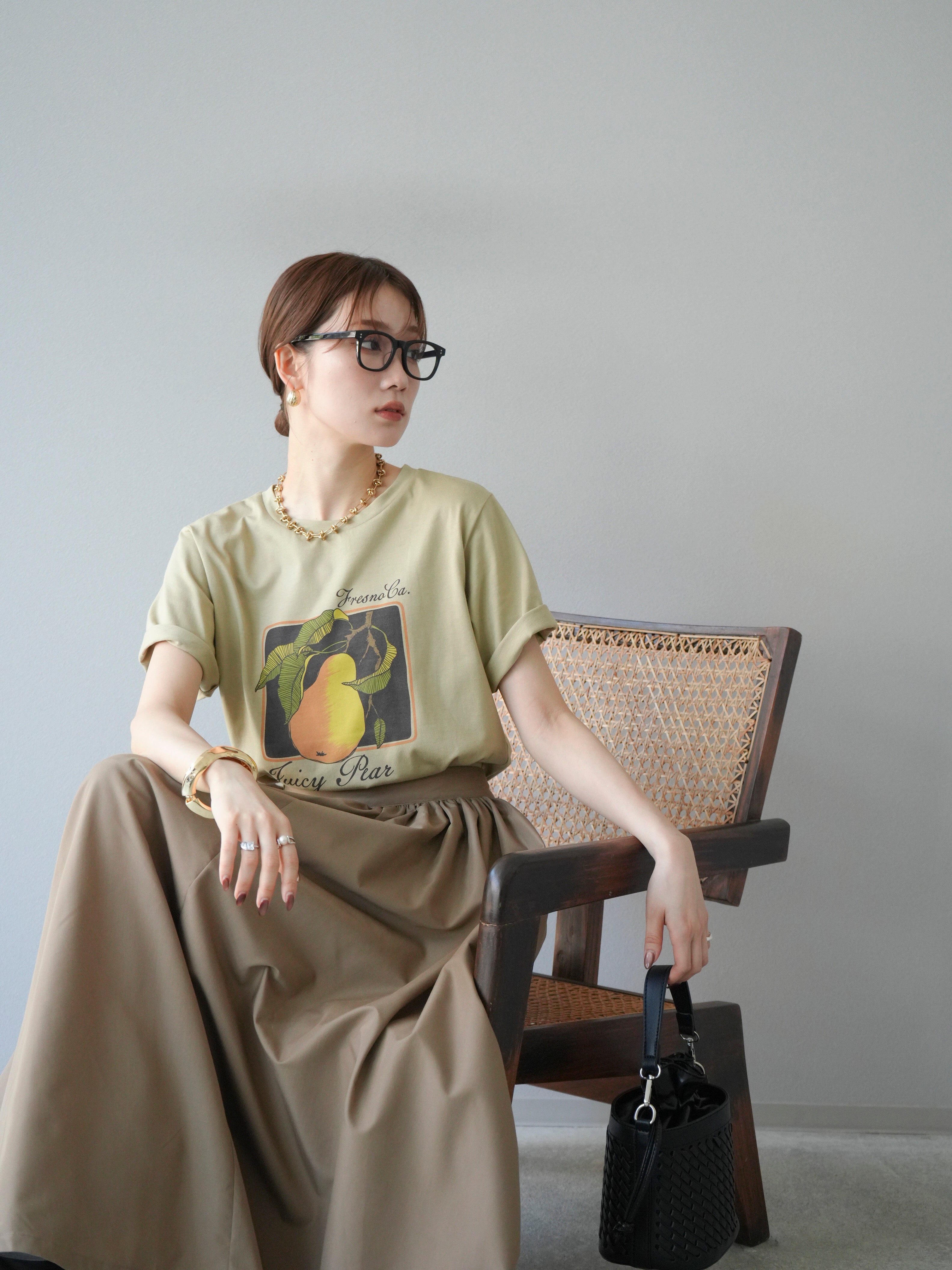 予約]レトロプリントTシャツ/ベージュ – Lumier