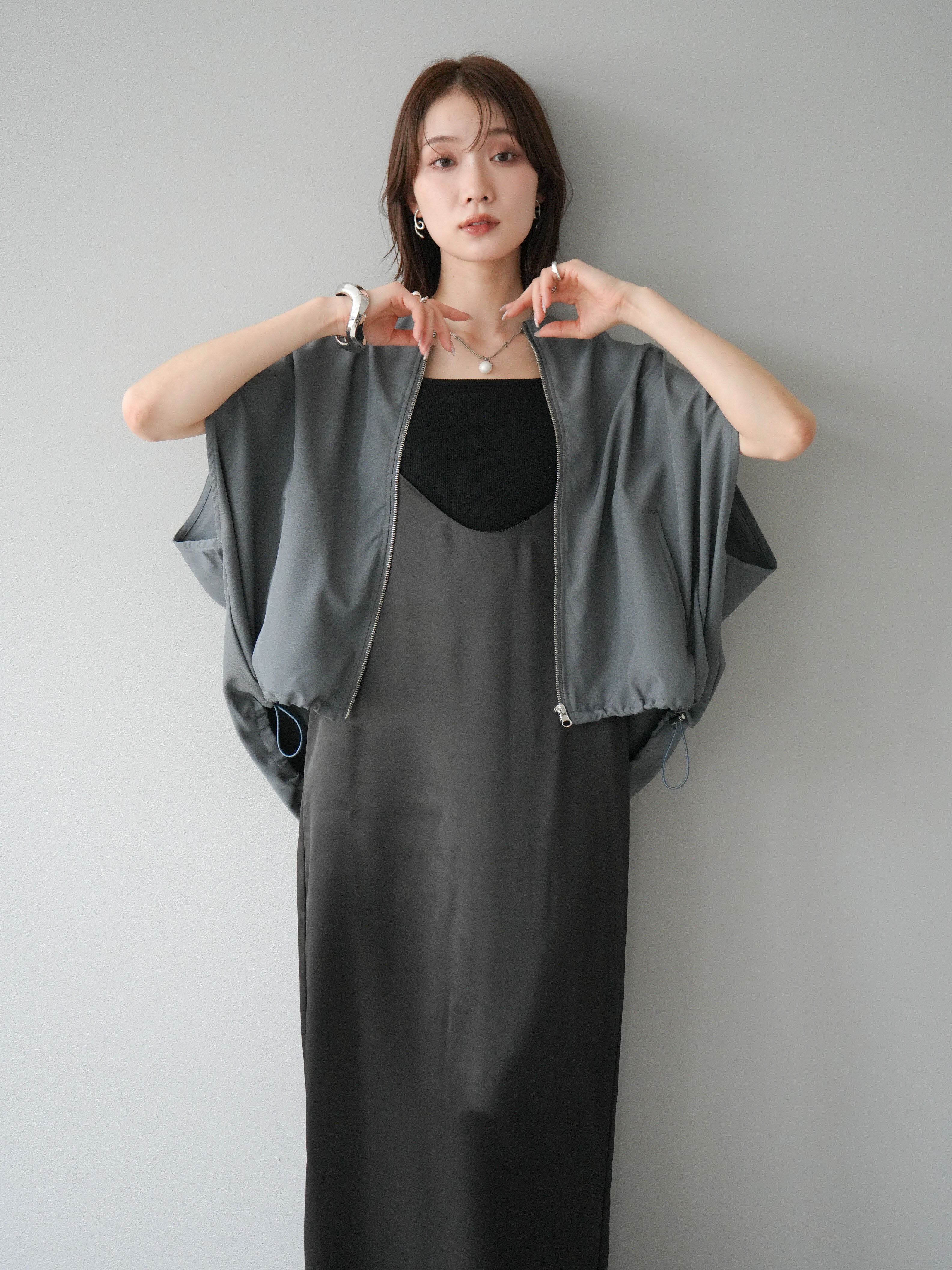 予約]サテンキャミワンピース/ブラック – Lumier