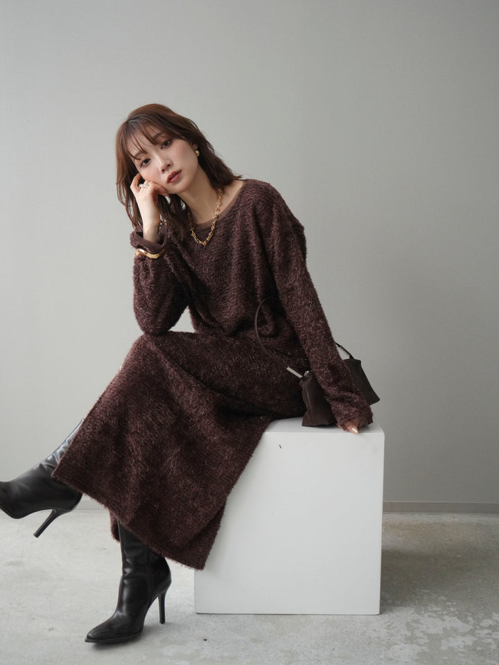 [SET]ラメシャギートップス+選べるアクセセット(2set)