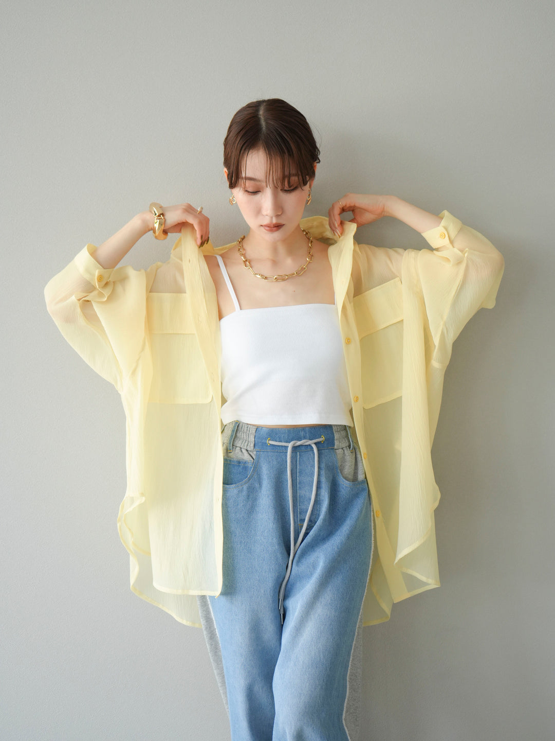 [SET]BIGポケットオーバーシアーシャツ+BIGポケットオーバーシアーシャツ(2set)