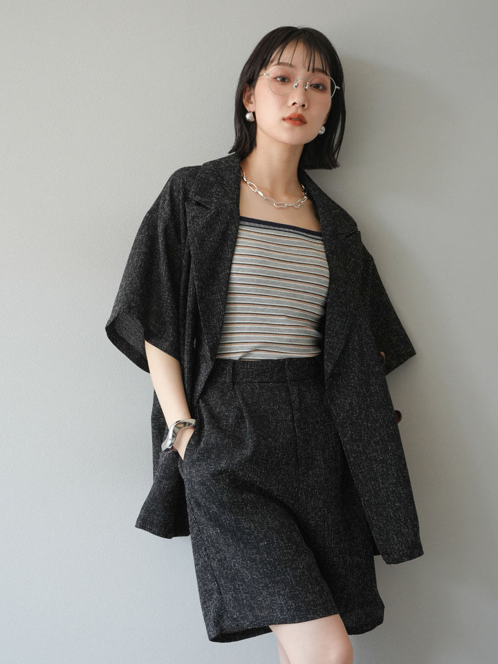 [SET]サマーツイードハーフジャケット+サマーツイードハーフパンツ(2set)