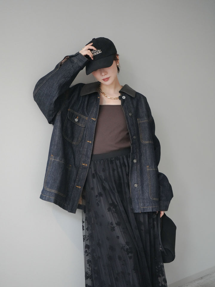 [予約]裏地ファーデニムフライトジャケット/indigo