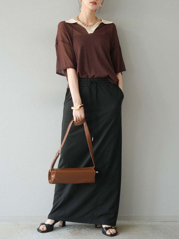 [予約]シアーポロニットプルオーバー/ブラウン