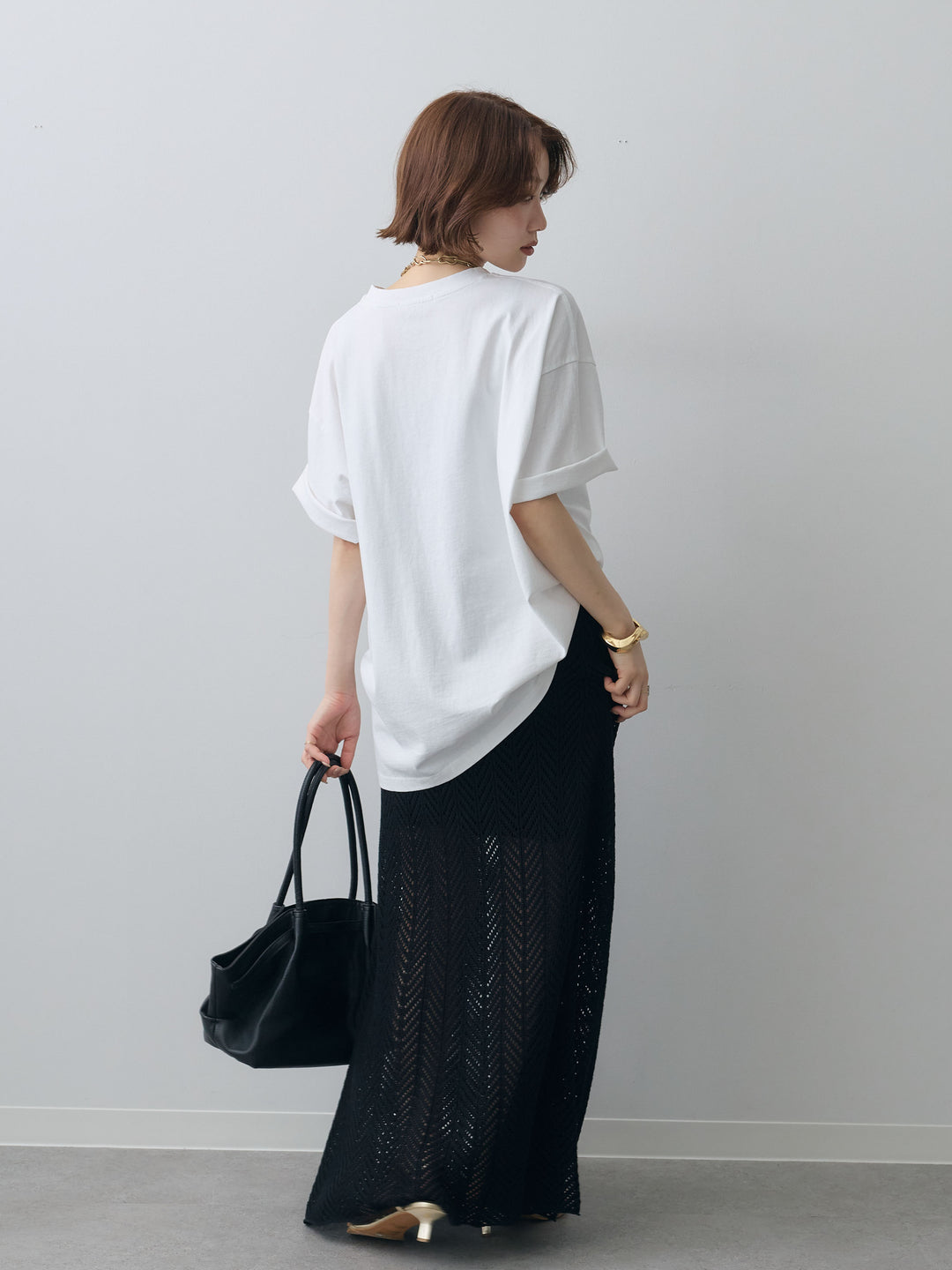 [SET]スリードッグフォトボックスTEE+クロシェシアーセミフレアスカート(2set)