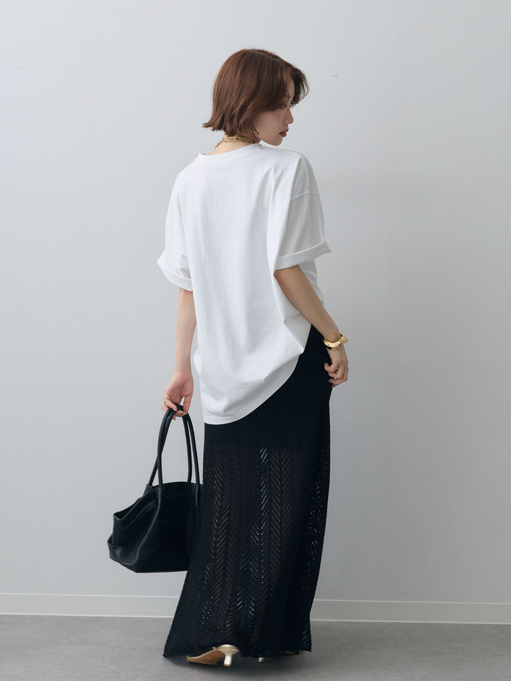 [SET]スリードッグフォトボックスTEE+クロシェシアーセミフレアスカート(2set)