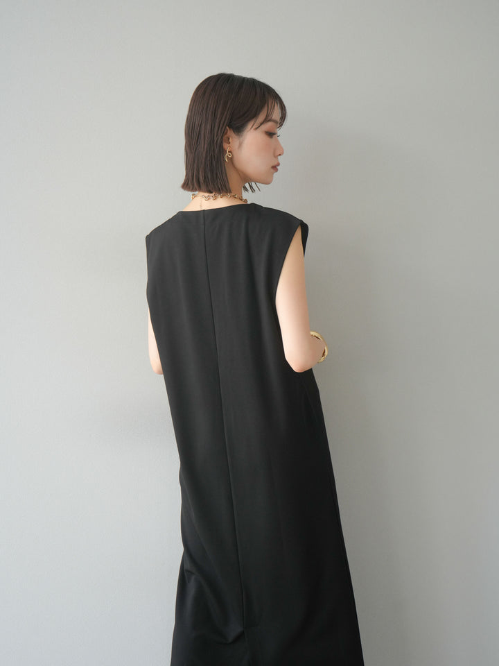 [予約]ライトポンチコード刺繍ワンピース/ブラック