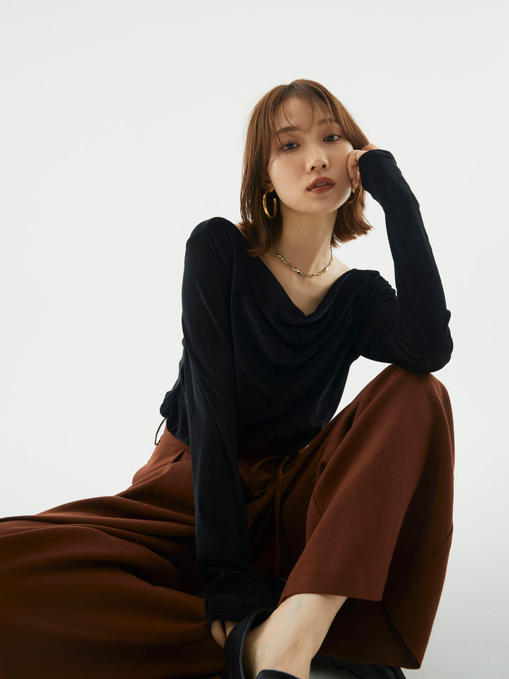 【Allure】[SET]シアーベロアタックデザイントップス+シアーベロアタックデザイントップス(2set)