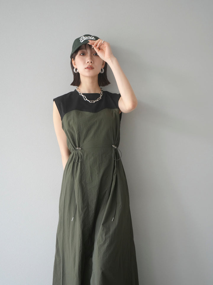 [SET] 剪裁對接尼龍洋裝 + 可選飾品套裝 (2 套)