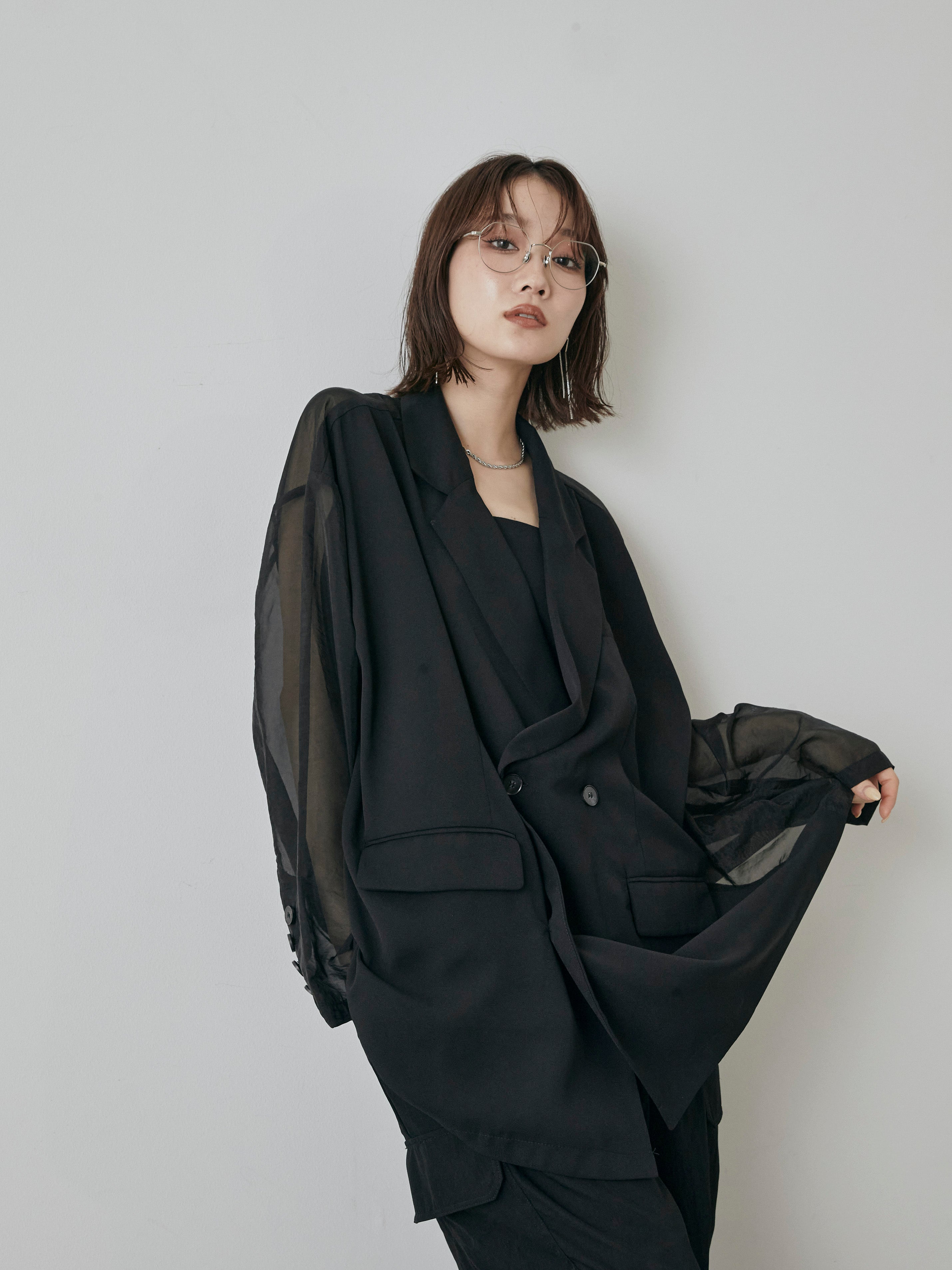 H821◾️フェラガモ　３釦ジャケット　リネン混 ニッセン ジャケット レディース 夏 S-LL 洗える 麻調 7分袖