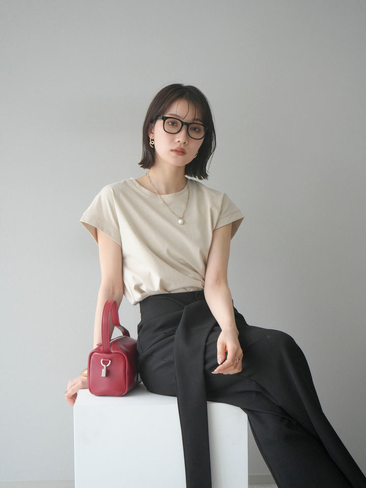 [予約]フレンチスリーブTシャツ/ベージュ　