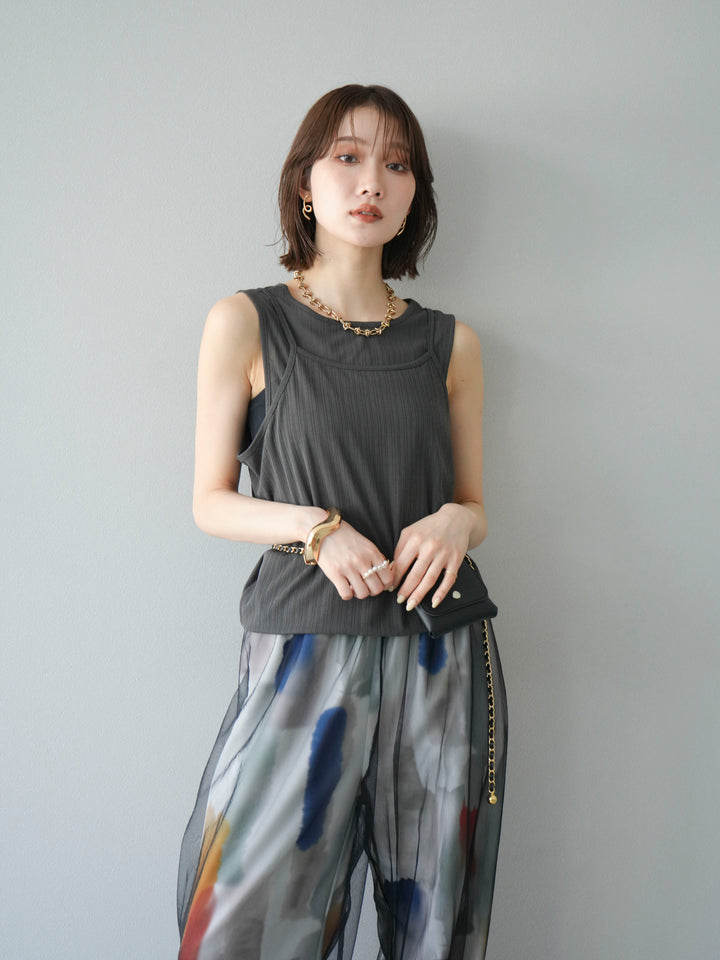 [預訂] Ice Touch 2WAY Design 吊帶背心/炭灰色