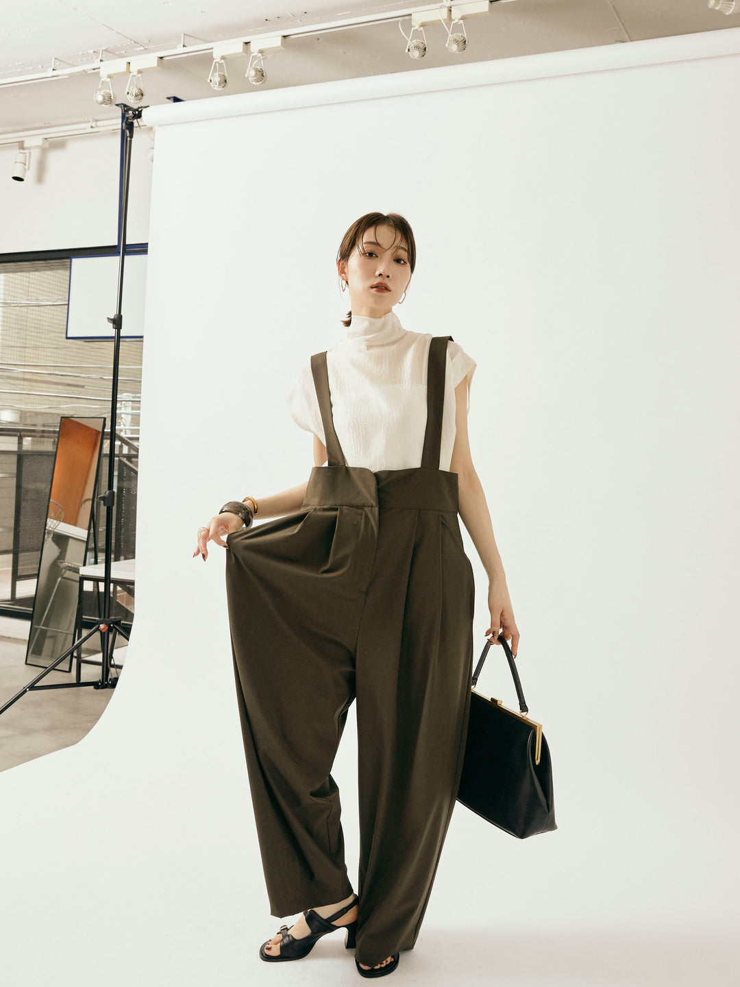 [予約]ICE TOUCH コクーンサロペット/イエローブラウン