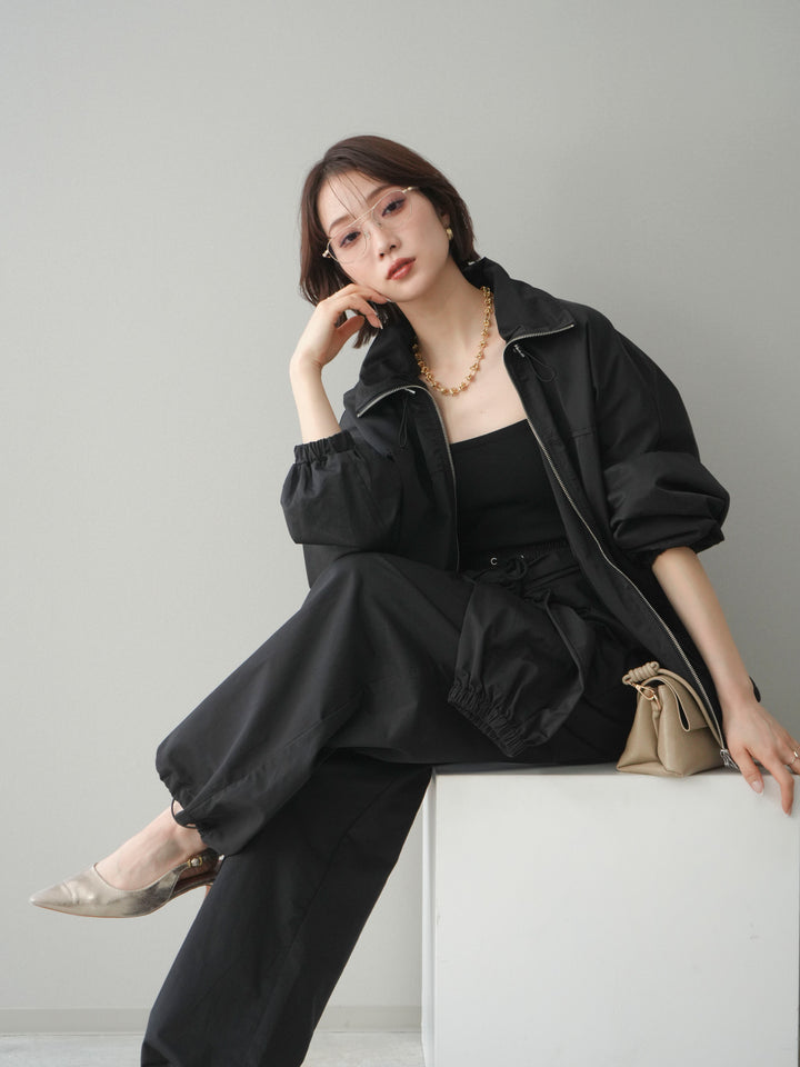 [予約]ビッグポケットコットンナイロンジップブルゾン/black