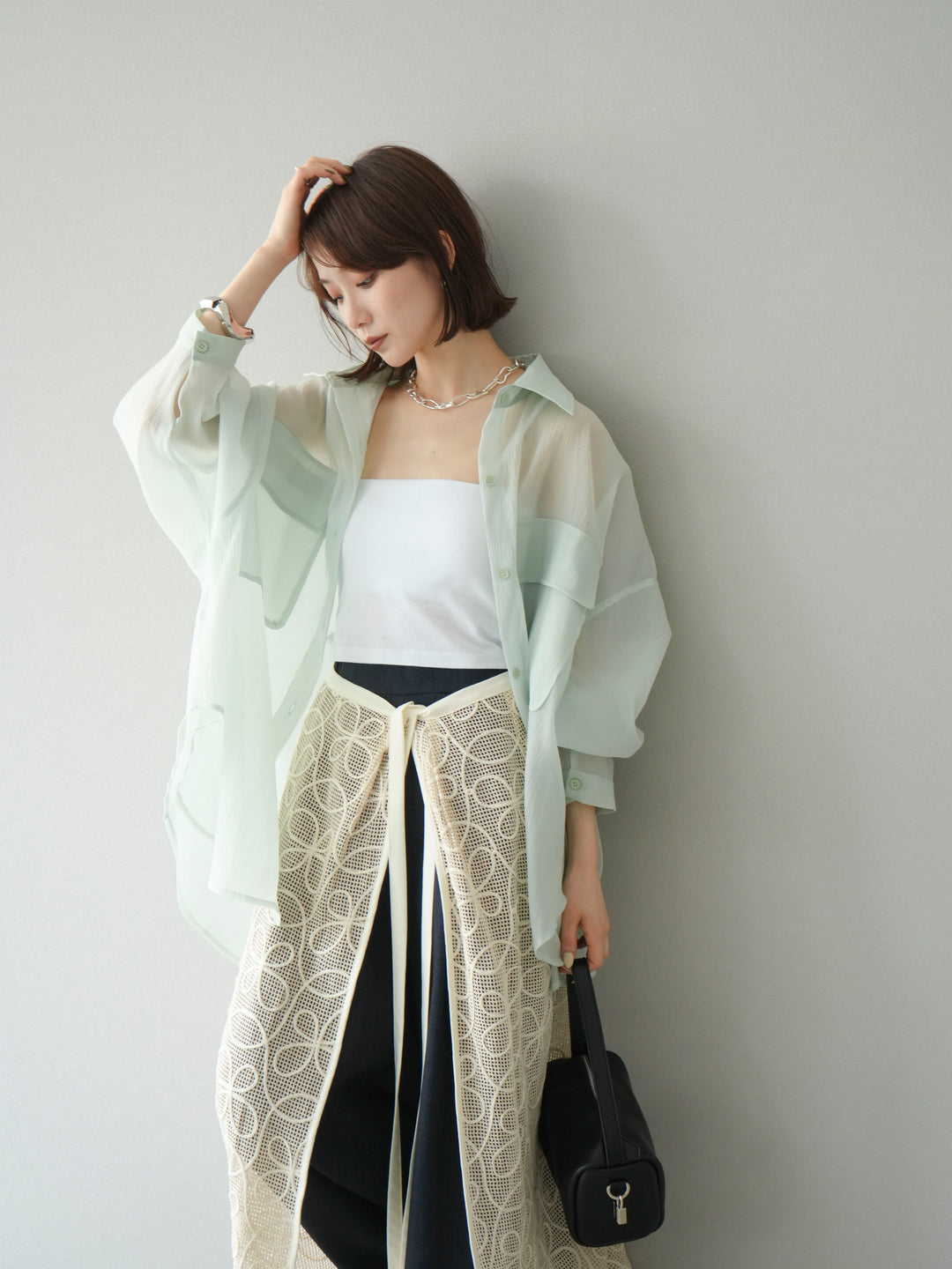 [予約]BIGポケットオーバーシアーシャツ/ミント