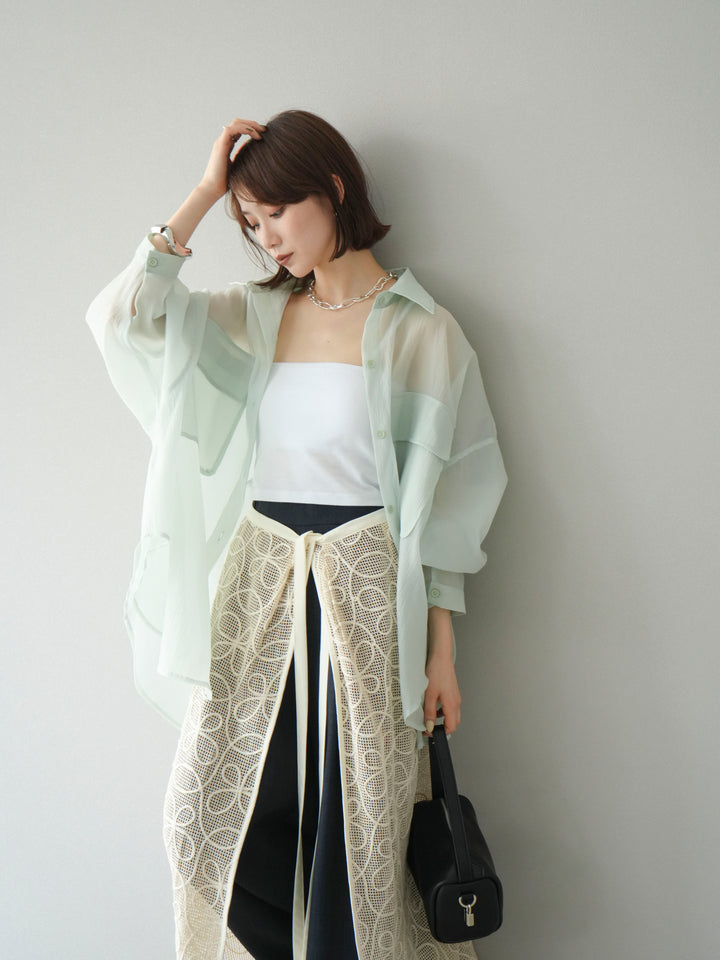 [予約]BIGポケットオーバーシアーシャツ/ミント