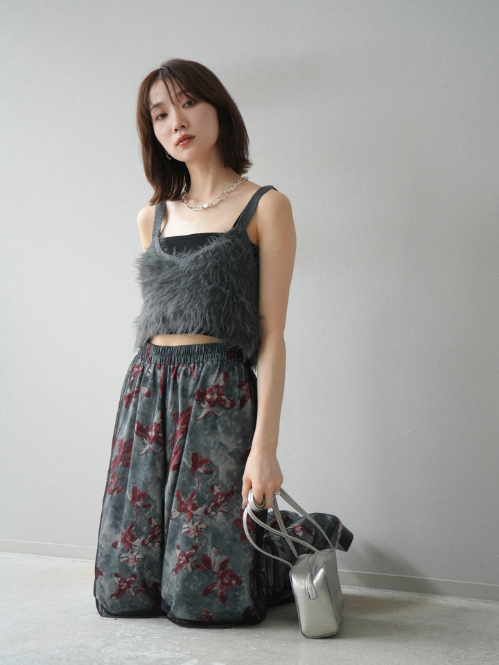 [予約]シャギーニットビスチェ/チャコール