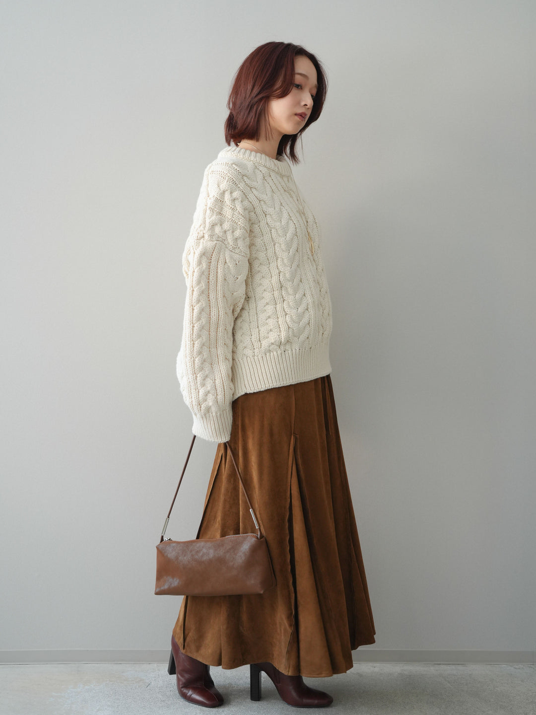 [予約]スエードマーメイドスカート/camel