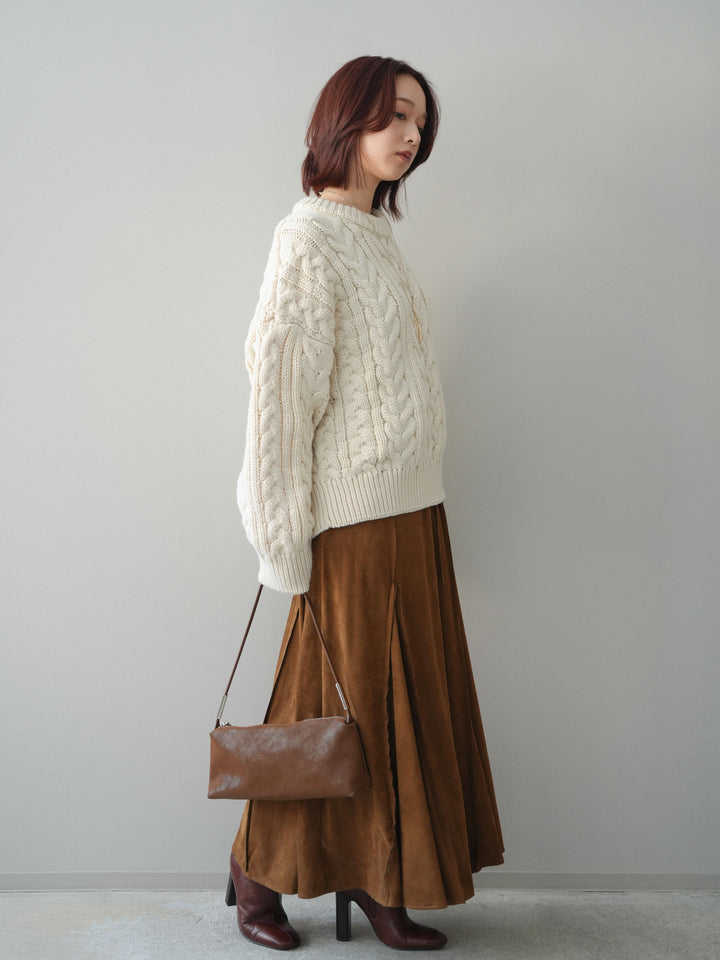 [予約]スエードマーメイドスカート/camel