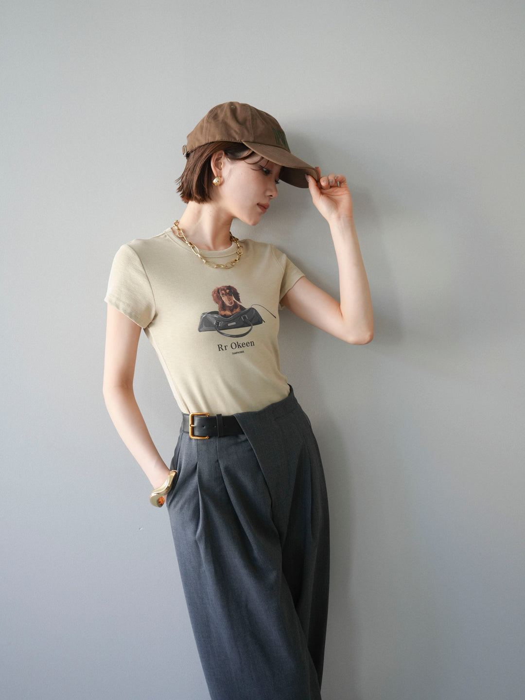 【預購】狗狗迷你T卹/米色