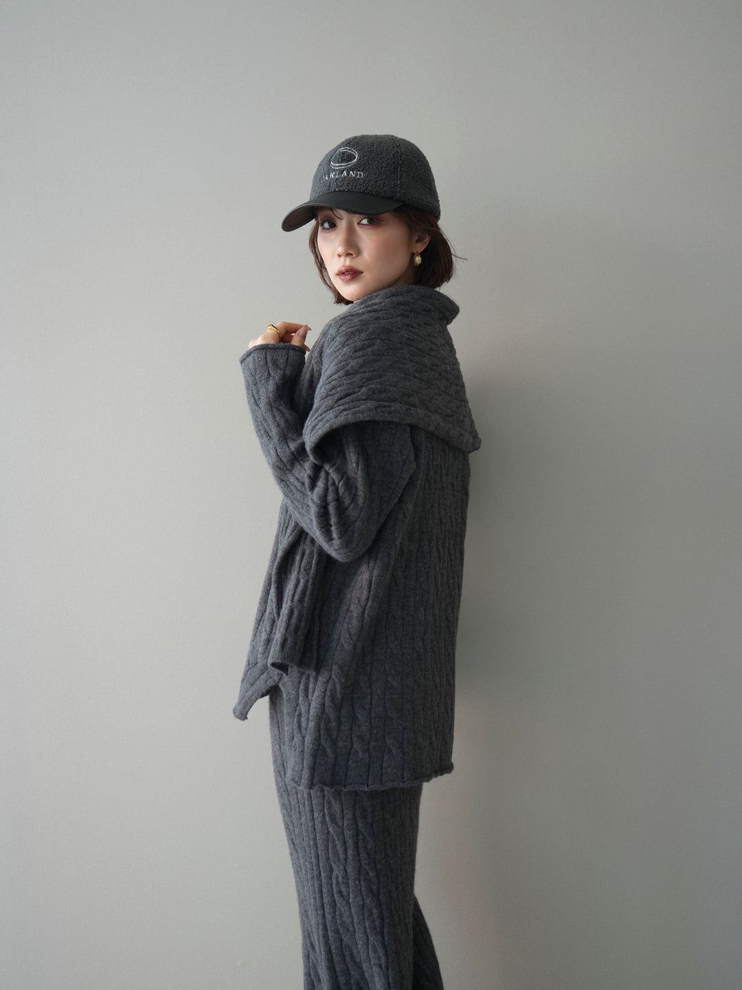 [SET]ストール付ケーブルニットプルオーバー&ロングスカートSET UP+ストール付ケーブルニットプルオーバー&ロングスカートSET UP(2set)